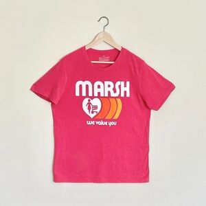 Marsh Supermarket “We Value You” Retro Red T Shirt Adult size Large